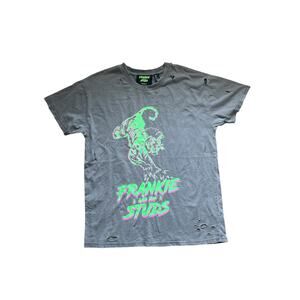 Forever 21 Frankie and the Studs Gray Distressed Graphic Punk T-Shirt Size Small